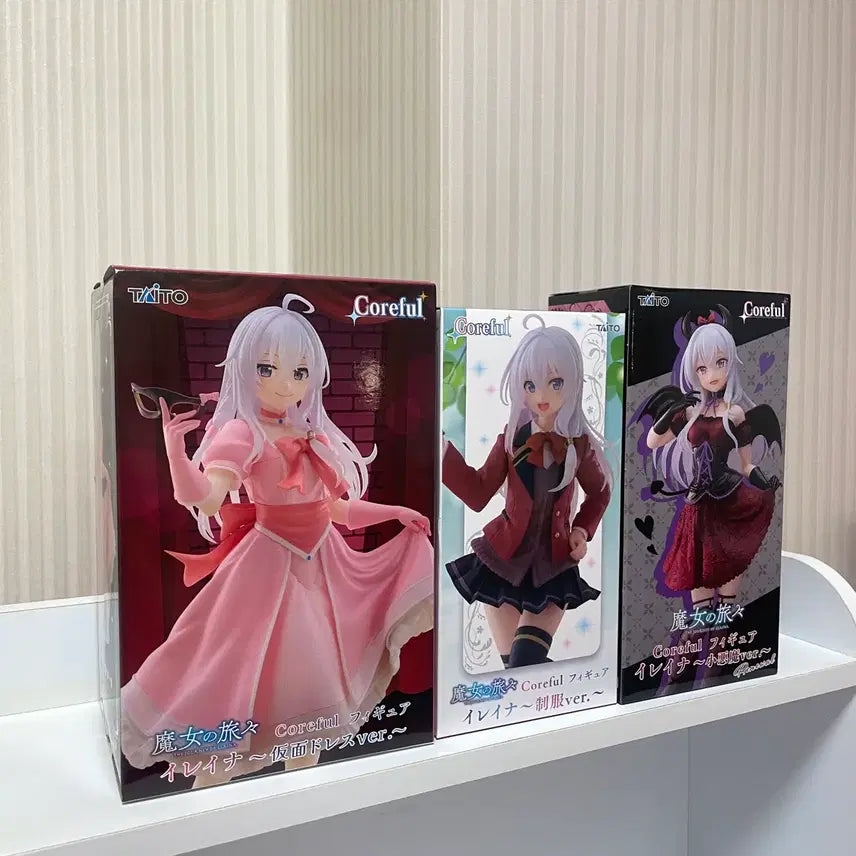 [BUNJANG] Wandering Witch: The Journey of Elaina Figure Set (3 Types) / [미개봉]세트 마녀의 여행 일레이나 3종 피규어 교복 악마 드레스 무도회