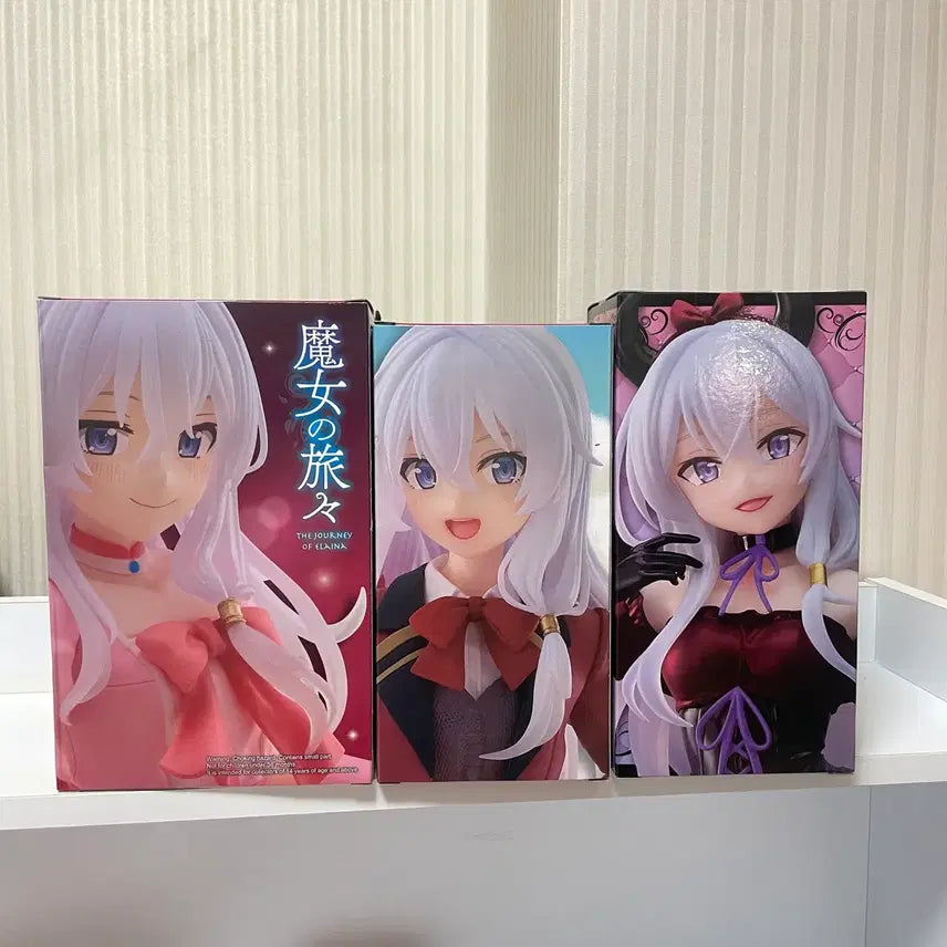 [BUNJANG] Wandering Witch: The Journey of Elaina Figure Set (3 Types) / [미개봉]세트 마녀의 여행 일레이나 3종 피규어 교복 악마 드레스 무도회