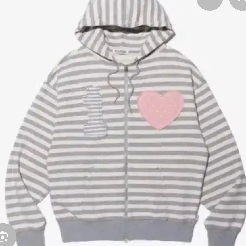 [SOLD OUT] 유희 후드 집업 스트라이프 그레이