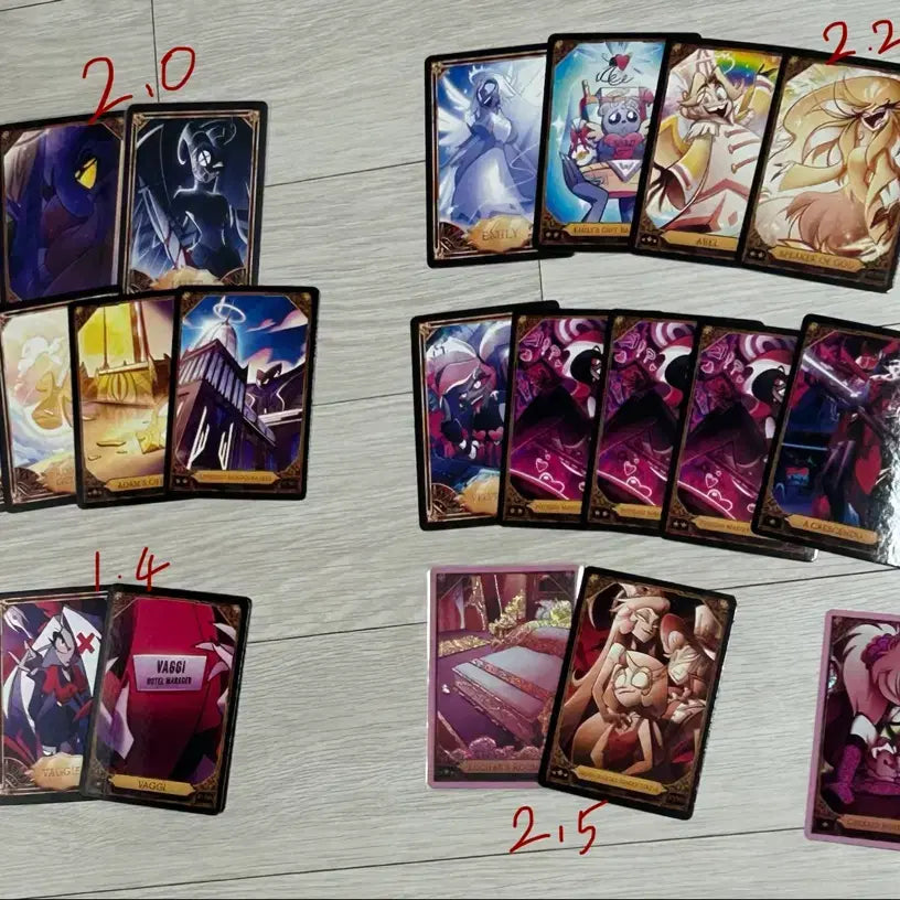 [BUNJANG] Hazbin Hotel Season 1 &amp; 2 Trading Card Set / 해즈빈호텔 시즌1&amp;2 트레이딩 카드 굿즈 루시퍼 아담 에밀리 벨벳 등