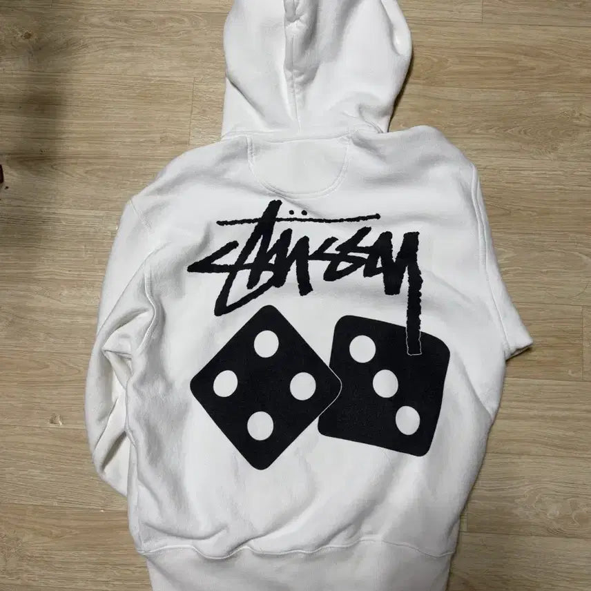 [BUNJANG] Stussy Dice Hood Zip-Up White / 스투시 다이스 후드집업 화이트 (교환XX)