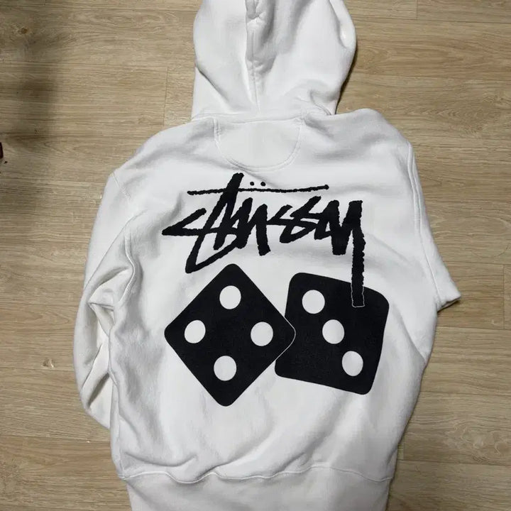 [BUNJANG] Stussy Dice Hood Zip-Up White / 스투시 다이스 후드집업 화이트 (교환XX)