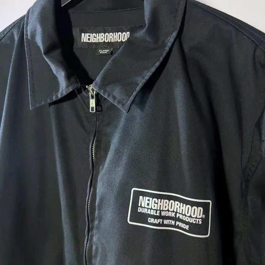 [BUNJANG] NEIGHBORHOOD Logo Black Work Jacket Blouson / 네이버후드 로고 블랙 워크자켓 블루종 23SS 시즌 블랙