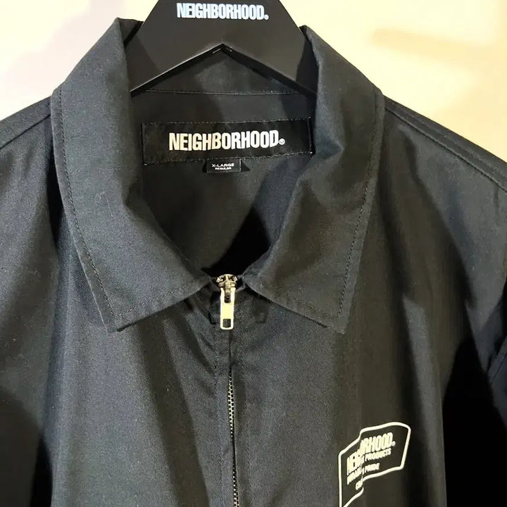 [BUNJANG] NEIGHBORHOOD Logo Black Work Jacket Blouson / 네이버후드 로고 블랙 워크자켓 블루종 23SS 시즌 블랙