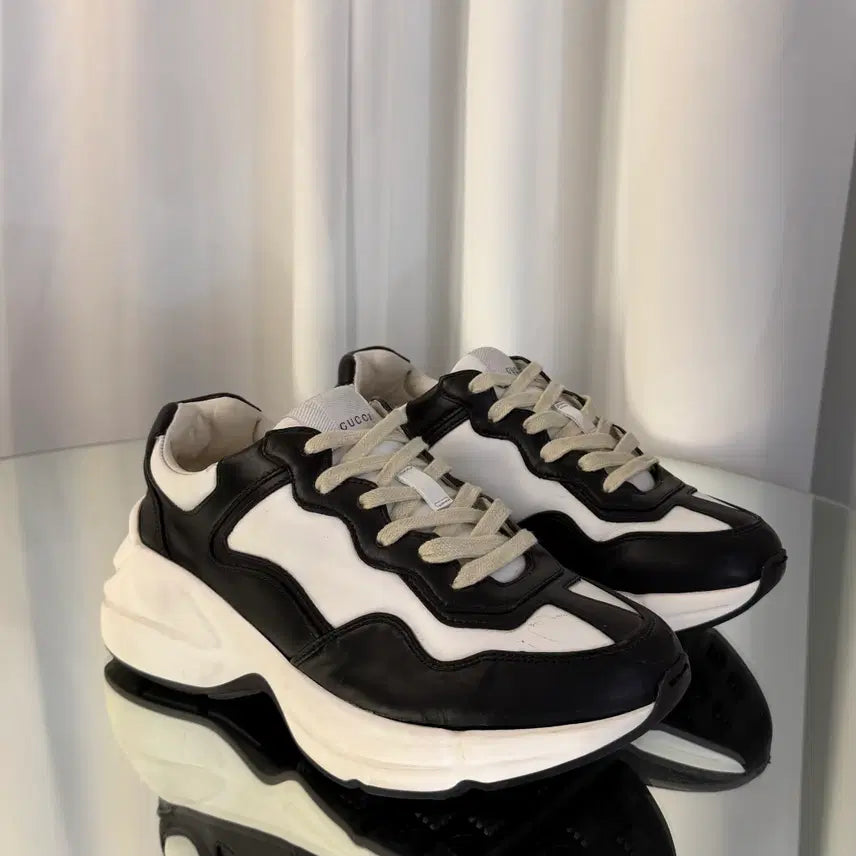 [BUNJANG] Gucci Whale Leather Rhyton Sneakers Size 39.5 / [39.5] 구찌 범고래 레더 라이톤 롸이톤 스니커즈