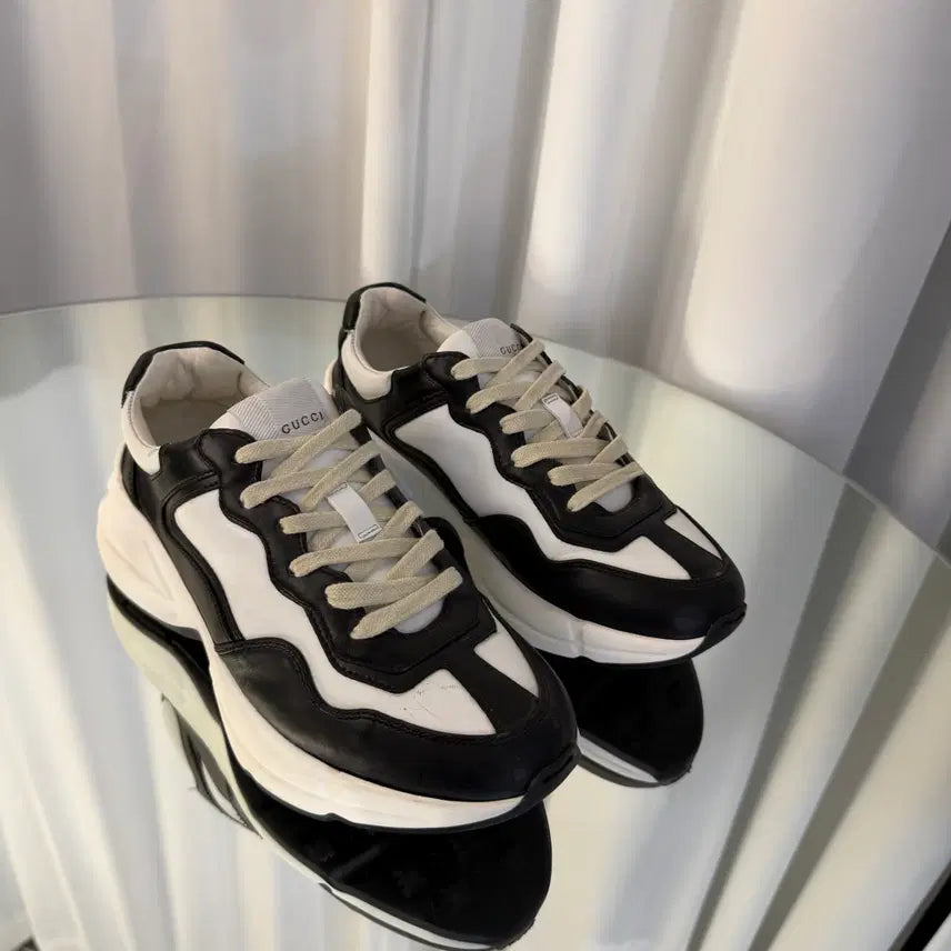 [BUNJANG] Gucci Whale Leather Rhyton Sneakers Size 39.5 / [39.5] 구찌 범고래 레더 라이톤 롸이톤 스니커즈