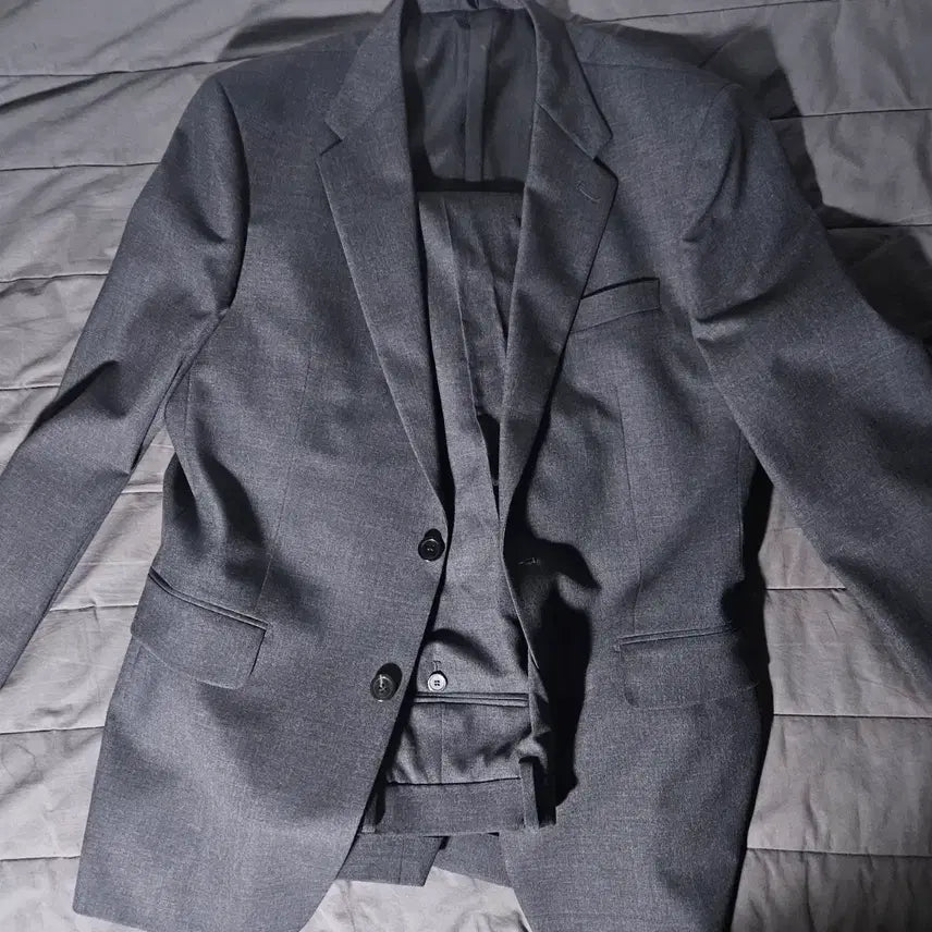 [BUNJANG] Customellow Charcoal Gray Wool Blend Suit Set / 커스텀멜로우 정장 셋업 차콜그레이