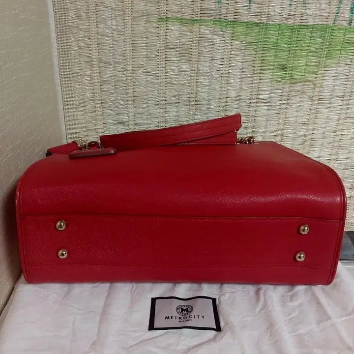 [BUNJANG] Metrocity Red Chain Shoulder Bag with Charm / 메트로시티 레드 체인 숄더백 +참장식
