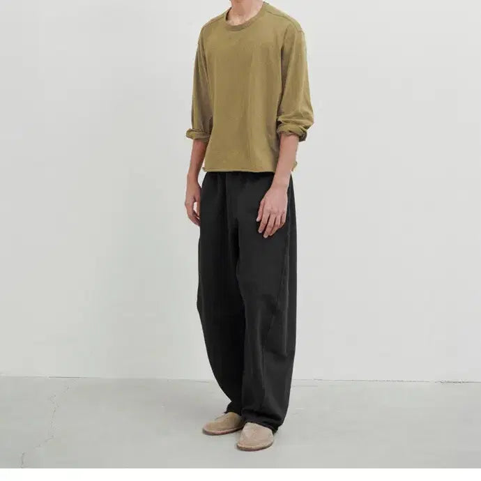 [BUNJANG] Brown Yard Cutoff Long Sleeve - Khaki / 브라운야드 컷오프 롱슬리브 카키 3