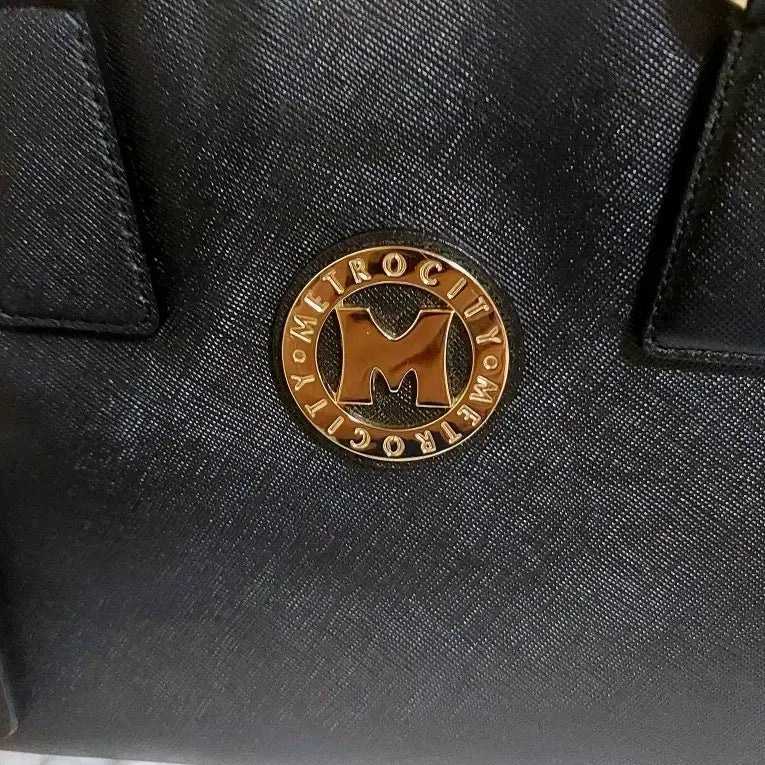 [BUNJANG] Metrocity Black 2-way Tote Shoulder Bag / 메트로시티 블랙 토트백 숄더백 2way
