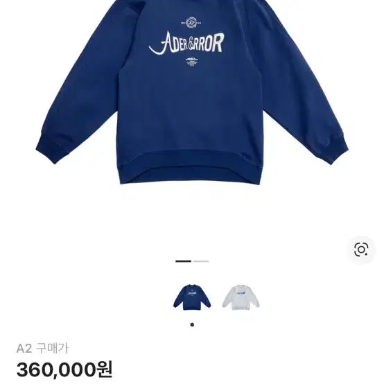[BUNJANG] ADER Error Verif A2 Navy Sweatshirt / 아더에러 베리프 맨투맨 A2
