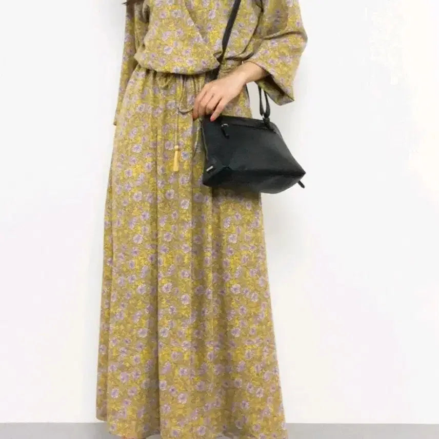 [BUNJANG] Long Wrap Dress / 랩스타일 롱원피스