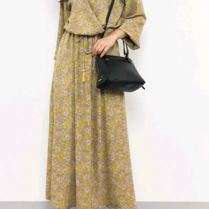 [BUNJANG] Long Wrap Dress / 랩스타일 롱원피스