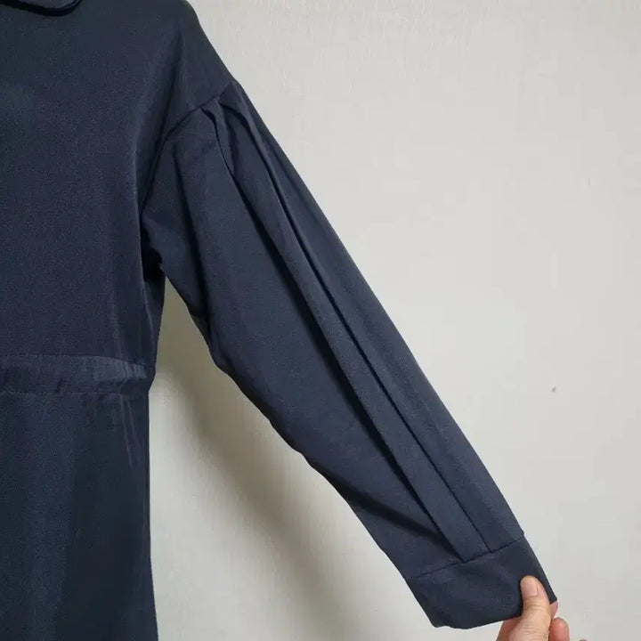 [BUNJANG] Navy Shirt-style Long Dress / 네이비 셔츠형 롱 원피스(새상품)