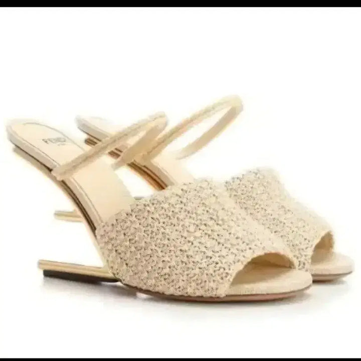 [BUNJANG] Fendi Open Toe Sandals Beige (Size 36) / 펜디 오픈토 샌들 베이지. 36사이즈(230)