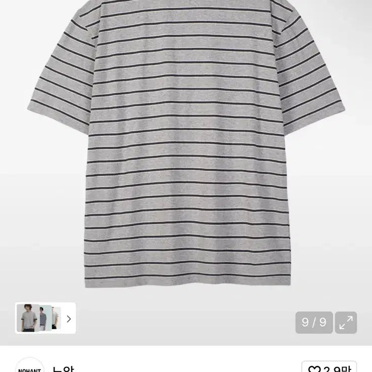 [BUNJANG] Nohant Stripe Basic Short Sleeve T-shirt / 노앙 Stripe Basic Short Sleeve T-shirt