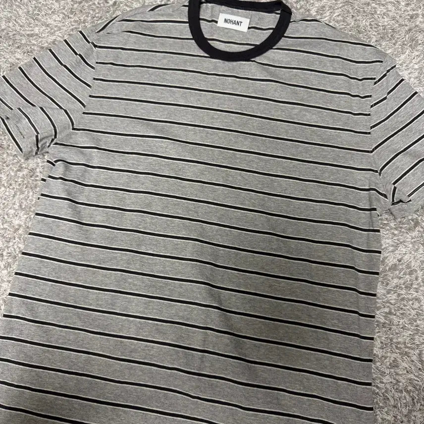 [BUNJANG] Nohant Stripe Basic Short Sleeve T-shirt / 노앙 Stripe Basic Short Sleeve T-shirt