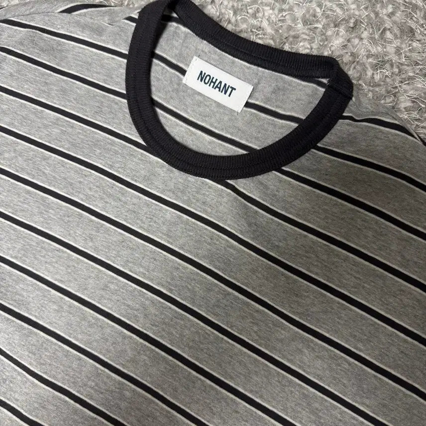 [BUNJANG] Nohant Stripe Basic Short Sleeve T-shirt / 노앙 Stripe Basic Short Sleeve T-shirt