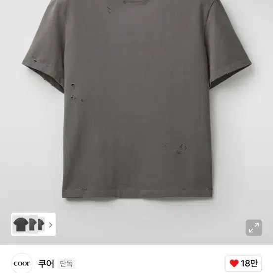 [BUNJANG] COOR Damaged Crop T-Shirt / 쿠어 데미지드 크롭 반팔티셔츠