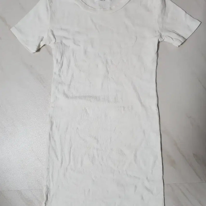 [BUNJANG] White Short-Sleeve Mini Dress / 새상품.핏보장 군살커버 쫀쫀 화이트 반팔 미니 원피스
