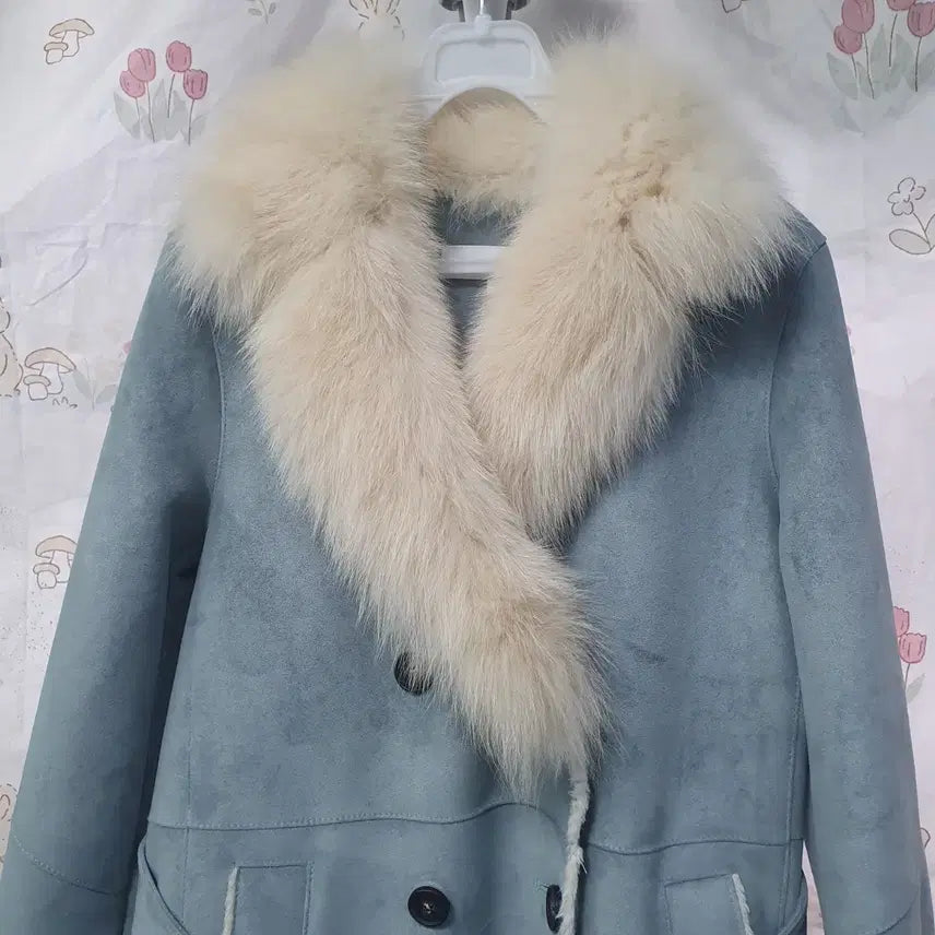 [BUNJANG] Olive Des Olive Faux Fur Belted Coat / 올리브데올리브   폭스퍼    인조가죽 무스탕 벨티드  코트