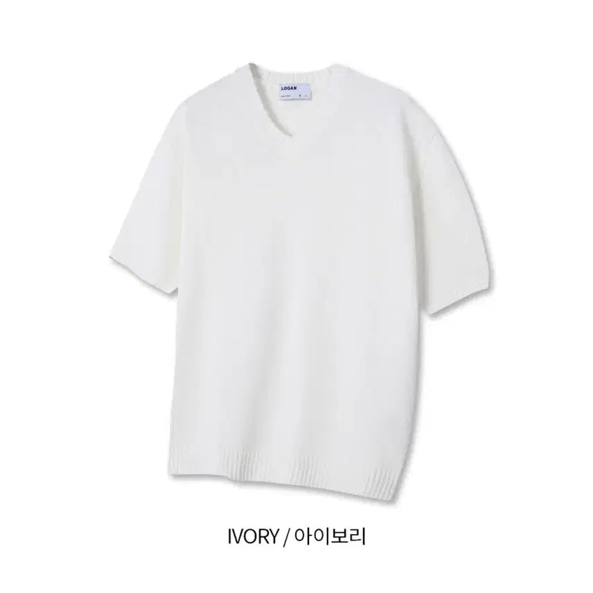 [BUNJANG] LOGAN Alpine V-Neck Short Sleeve Knit Top / LOGAN 알파인 브이넥 반팔니트 5color
