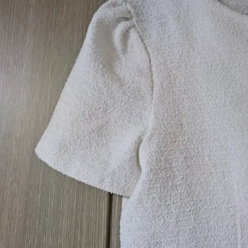 [SOLD OUT] 화이트 크롭 반팔 자켓  S