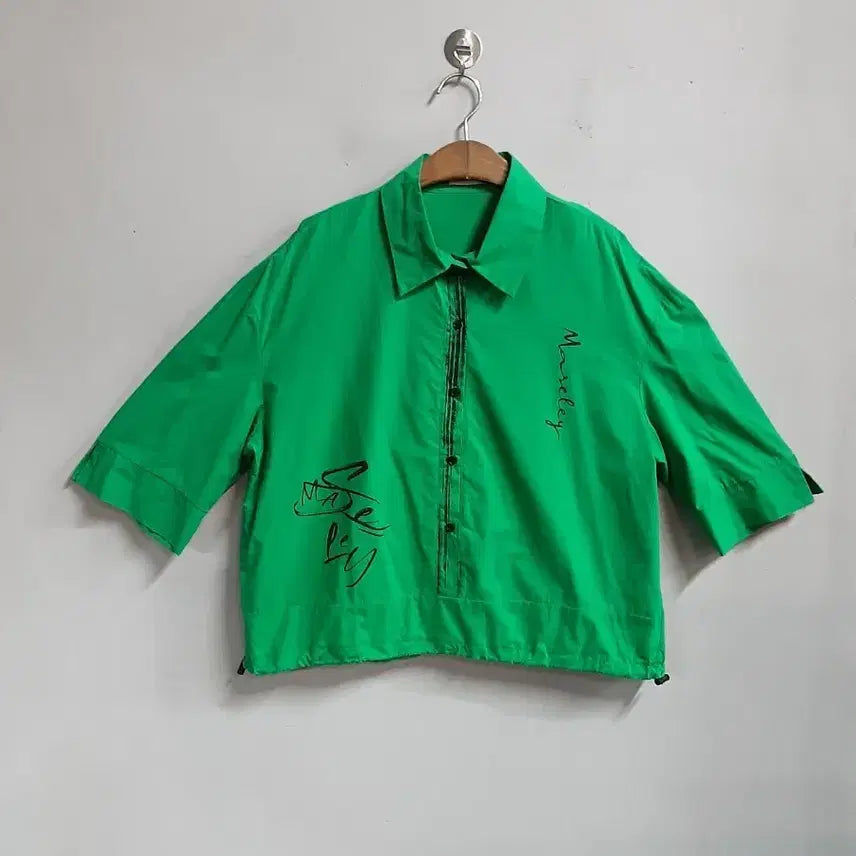 [BUNJANG] Mill Studio Green 3/4 Sleeve Shirt / 밀 스튜디오 그린 7부 셔츠 66