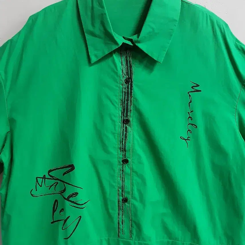 [BUNJANG] Mill Studio Green 3/4 Sleeve Shirt / 밀 스튜디오 그린 7부 셔츠 66