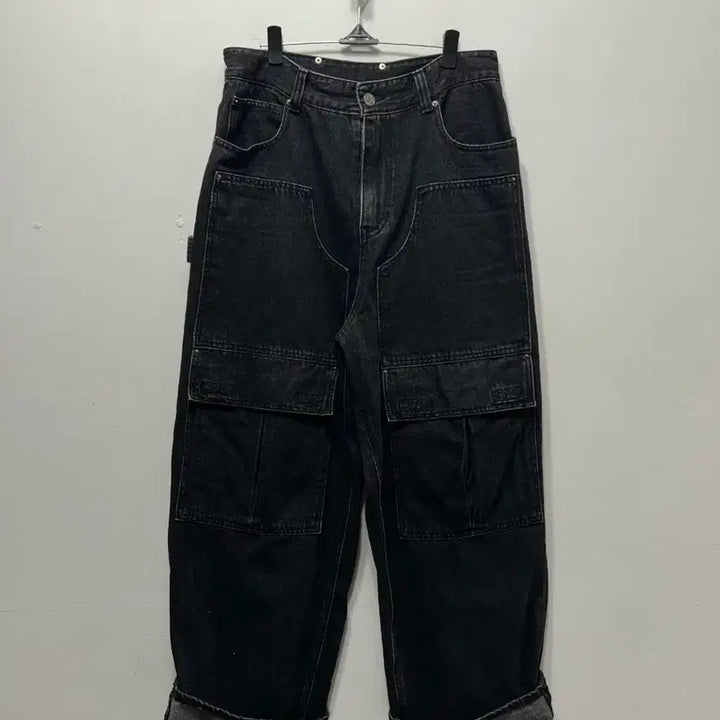 [BUNJANG] MAISON MINED Black Cargo Wide Jeans Women&
