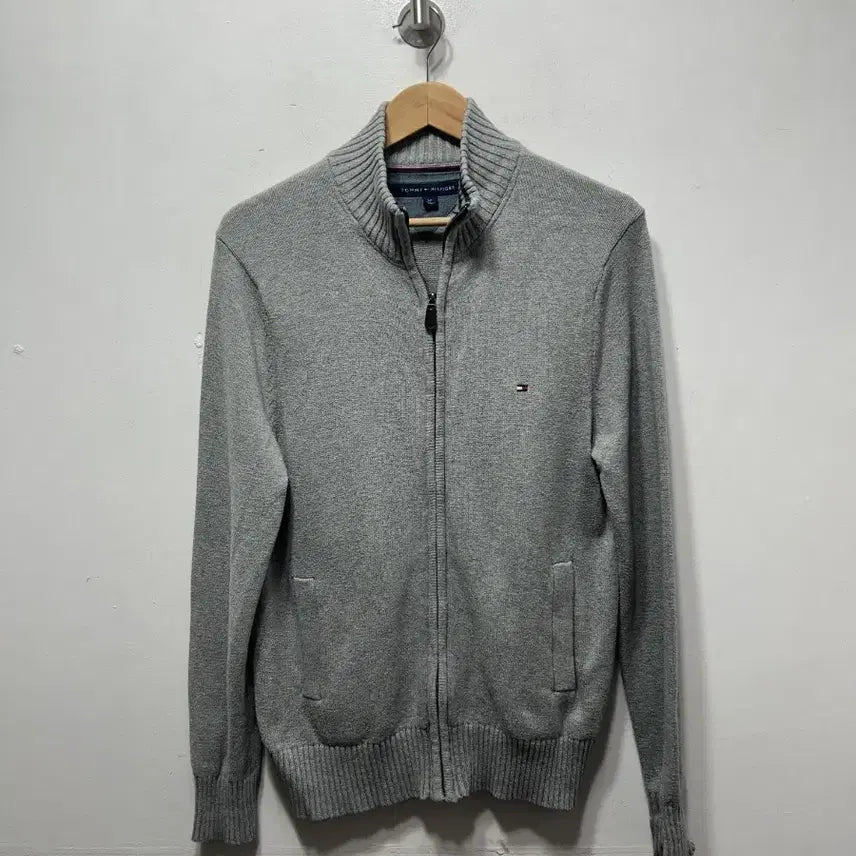 [BUNJANG] Tommy Hilfiger Gray Knit Zip-Up Cardigan S / 타미힐피거 그레이 니트 집업 가디건 S