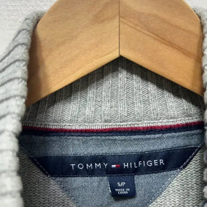 [BUNJANG] Tommy Hilfiger Gray Knit Zip-Up Cardigan S / 타미힐피거 그레이 니트 집업 가디건 S