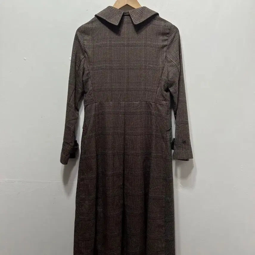 [BUNJANG] Seconds Long Coat Brown 55 / seconds 체크 롱 코트 브라운 55 새상품 롱