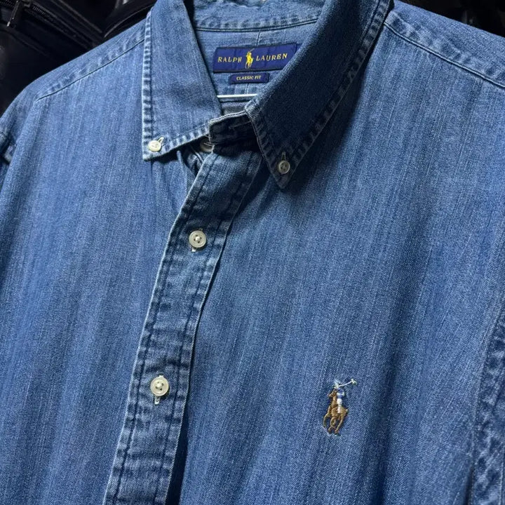 [SOLD OUT] 폴로 클래식핏 데님셔츠 XL