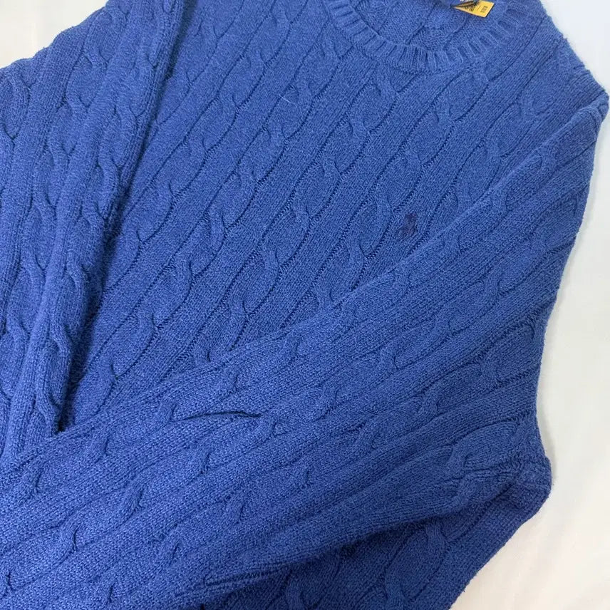 [BUNJANG] Polo Ralph Lauren Cable Knit Sweater - Navy / 폴로 랄프로렌 케이블 니트 네이비