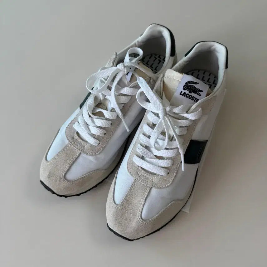 [SOLD OUT] 라코스테 화이트 그린 스니커즈 240mm 새상품(235도 가능할듯)