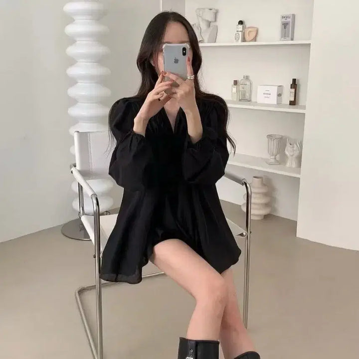 [BUNJANG] Front Shirring Blouse / 앞 세링 블라우스