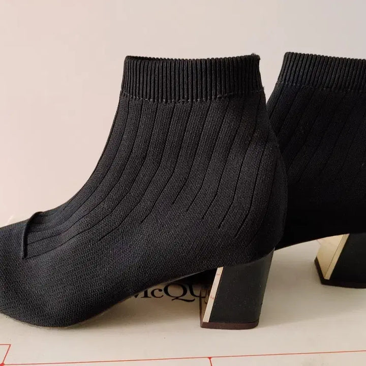 [BUNJANG] Saint Scott Knit Ankle Boots / 세인트스코트 니트 삭스 스판 앵클 부츠 힐