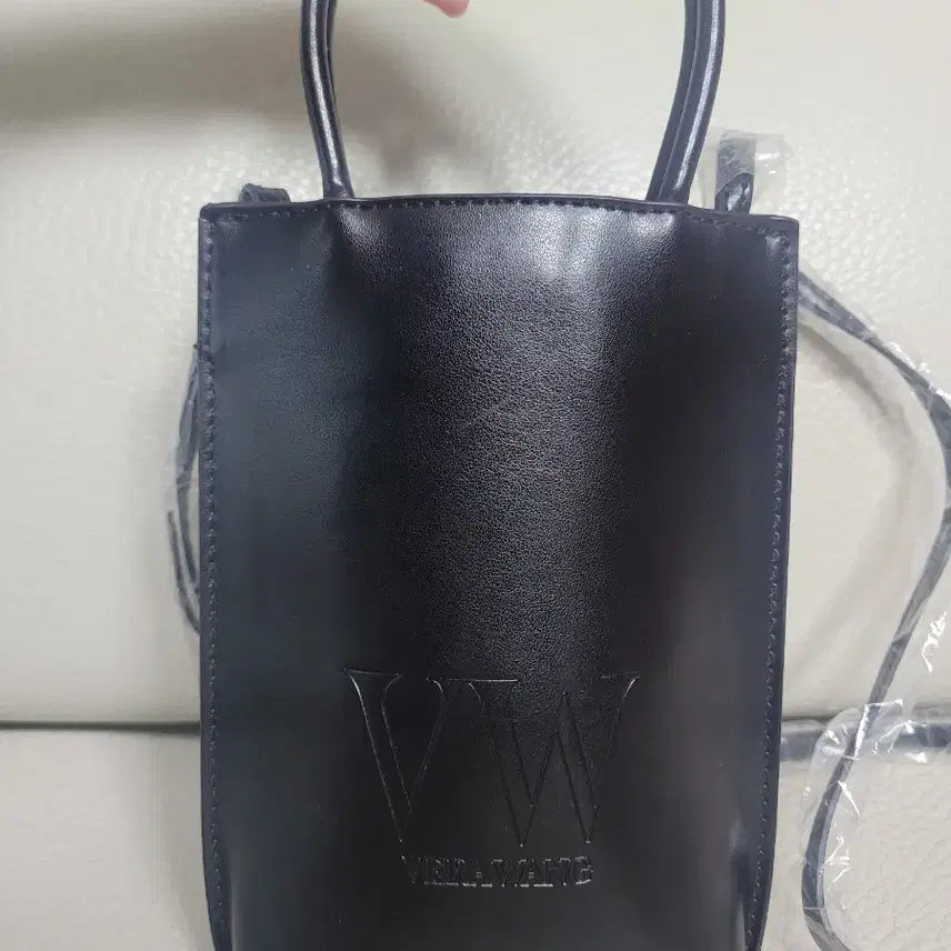 [BUNJANG] Vera Wang Black Mini Tote Crossbody Bag / 베라왕 블랙 미니 토트백 크로스백