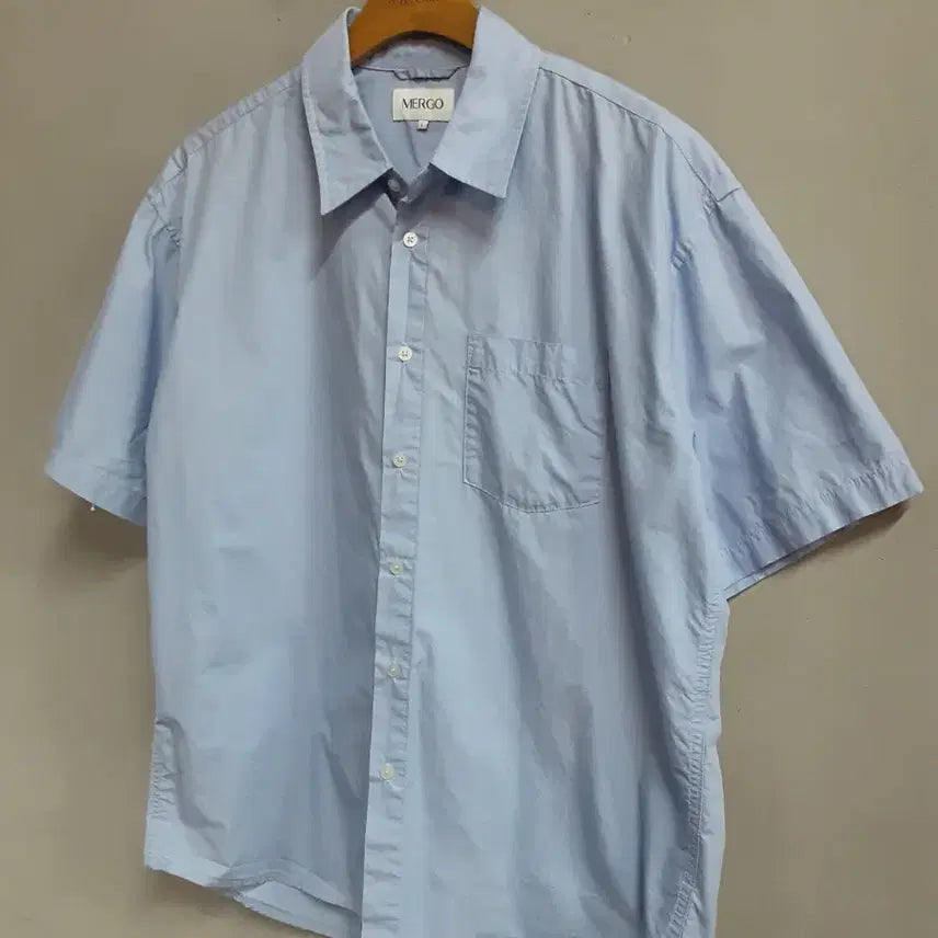[BUNJANG] MERIGO Sky Blue Short Sleeve Shirt / MERIGO 반팔 셔츠 L 하늘색(105 가능)