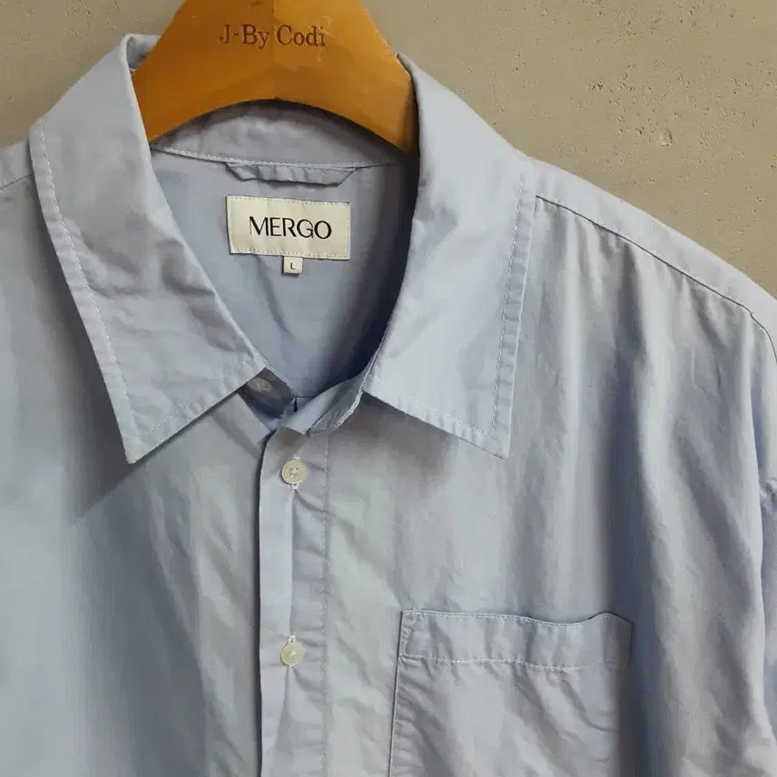 [BUNJANG] MERIGO Sky Blue Short Sleeve Shirt / MERIGO 반팔 셔츠 L 하늘색(105 가능)