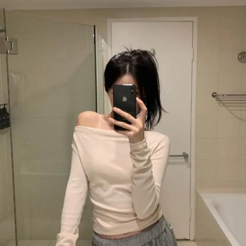 [BUNJANG] Lazy Shop Essential T-shirt / 레이지샵 에센셜 티셔츠 피치베이지