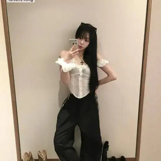 [BUNJANG] Please No Follow Cindy Shirt Top White M / 플리즈노팔로우 신디 셔츠탑 화이트M