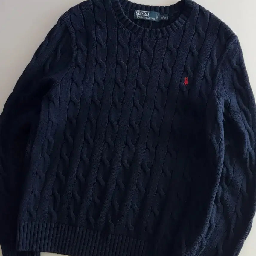 [BUNJANG] Polo Ralph Lauren Cable Knit Sweater / 폴로 랄프로렌 네이비 케이블 니트 M