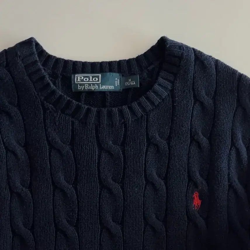 [BUNJANG] Polo Ralph Lauren Cable Knit Sweater / 폴로 랄프로렌 네이비 케이블 니트 M