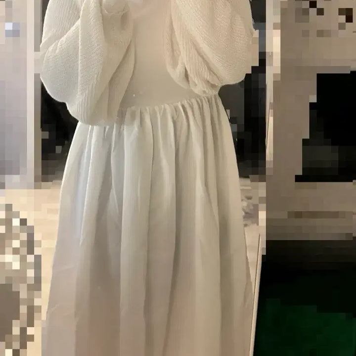 [SOLD OUT] 화이트 오프숄더 롱 원피스
