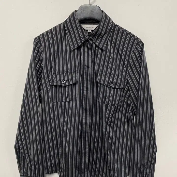 [BUNJANG] ENSUITE Striped Pocket Shirt / 빈티지 ENSUITE 스트라이프 포켓 셔츠