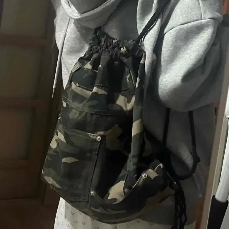 [BUNJANG] Ably Military String Bag / 에이블리 밀리터리 스트링백