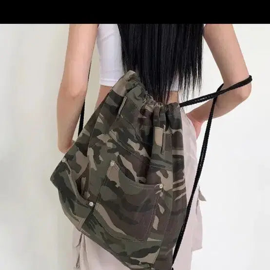 [BUNJANG] Ably Military String Bag / 에이블리 밀리터리 스트링백