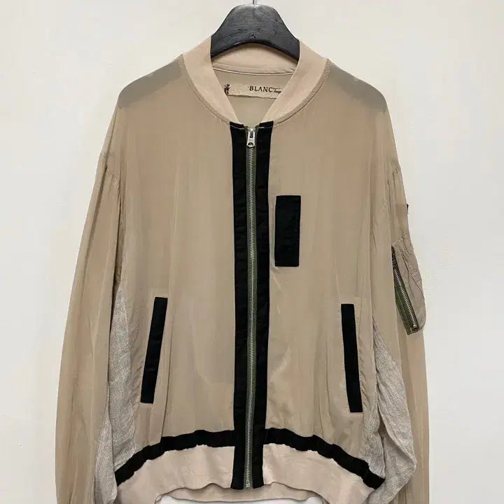 [BUNJANG] BLANC Cotton Linen Blouson Jacket / 빈티지 BLANC 코튼 리넨 페브릭 루즈핏 블루종